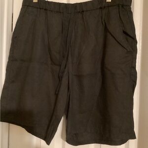 Eileen Fisher Black tissue linen shorts, new without tags, size L